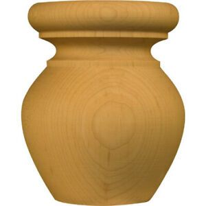 OSBORNE WOOD PRODUCTS, INC. 4002M 4 x 3 3/16 Apple Round Bun Foot in Soft Maple