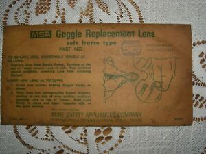 MSA Goggle Replacement Lens, Soft Frame Type, SEI Certified Model, Part #119340?