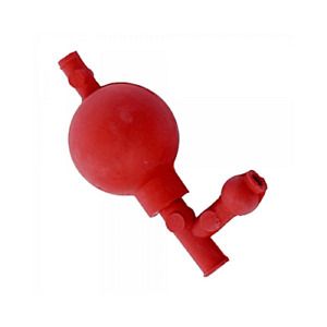 Pipette Filler Bulb Rubber Filler Bulb 3 Valve Standard Size, Red - 1pc/pk