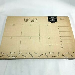 Rae Dunn Weekly Desk Pad 52 Sheets 9x12 Calendar Undated Keys
