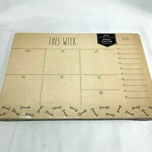 Rae Dunn Weekly Desk Pad 52 Sheets 9x12 Calendar Undated Keys