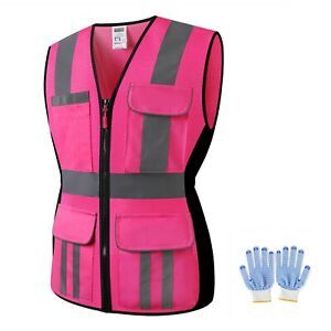 High Visibility Women Safety Vest Reflective Breathable Mesh Work Vest For Lady