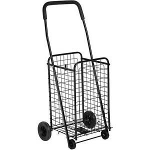 Folding Utility Cart Shopping Rolling 4-Wheel Grocery Laundry Hand Truck Basket