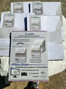 Lot of 5 Geographics iClick n&#039; Print custom diy  letterhead 100 pack scenic bulk