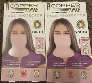(2 Pack) Copper Fit Face Protector Neck Gaiter Pink Youth 8+ Face Cover