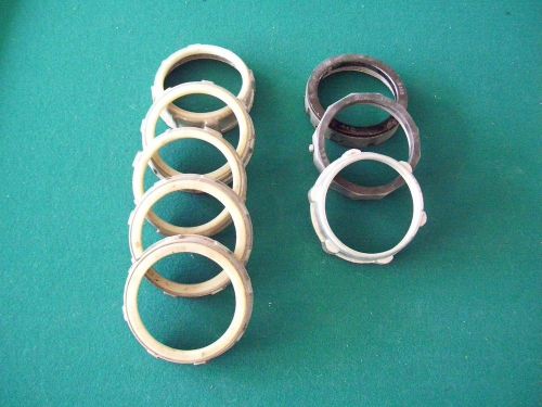 (8) - 3 1/2&#034; metallic conduit bushings - (7) insulated - (1) non insulated for sale