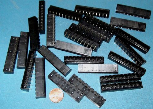 APPRX 50PC LOT 10 PIN SINGLE ROW RIGHT ANGLE MALE PC MOUNT CONNECTOR