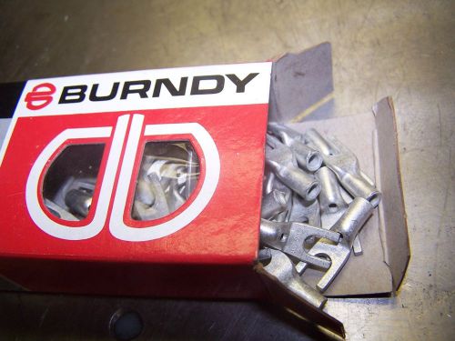 (50 ) new burndy yav10t21fbox copper12-10sol hd fork 1/4&#034; stud 8-10 box of 50 for sale