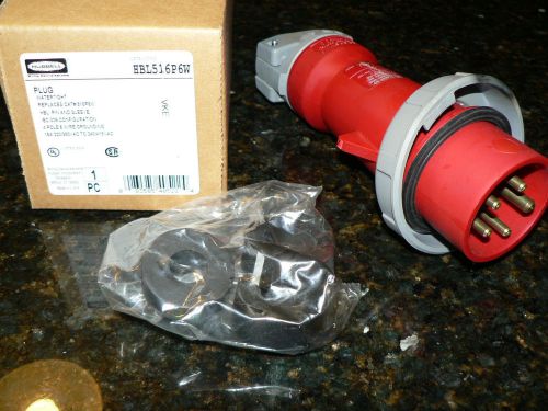 Hubbell hbl516p6w pin and sleeve plug 16a/380-415v for sale