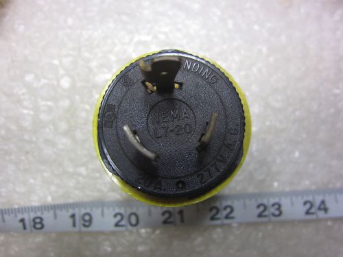 Sylvania 20a 277v hubbell 2331 style locking plug l7-20p, used for sale