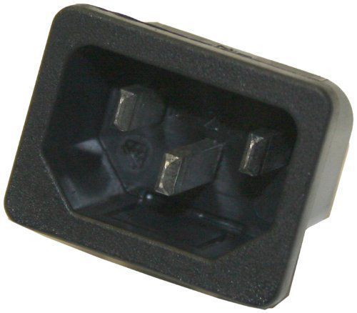 Interpower 83013111 IEC 60320 C14 Snap In Power Inlet with Solder Tabs 1mm Pane