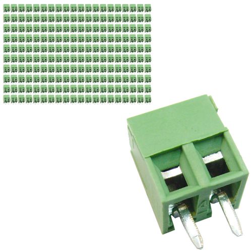 200 pcs 3.81mm pitch 150v 9a 2p poles pcb screw terminal block connector green for sale