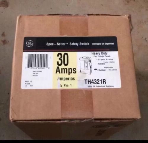 New ge 30 amp 240v 3p fusible disconnect switch nema 3r th4321r for sale