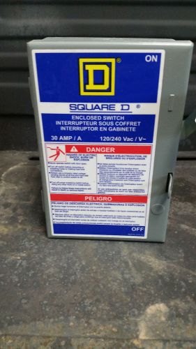 Square D 30 Amp ENCLOSED SWITCH Type A w/ Fuses BOX HANDLE
