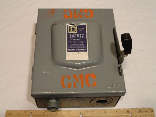 Square D Sq D D-321-N Series E1 Safety Switch D321N 3 Pole 30 Amp 3 Phase 3hp