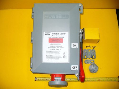 Hubbell  *new* electric disconnect fused 600 v. 3 ph w/ receptacle welder motor for sale