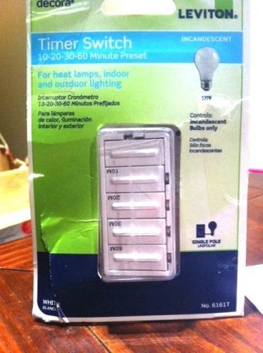 Leviton 6161T 60 Minute 500W In Wall Digital Timer in White