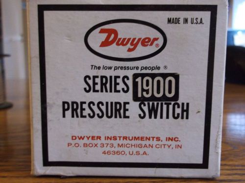 Dwyer Series 1900 Pressure Switch Max Pressure 45in CAT #19