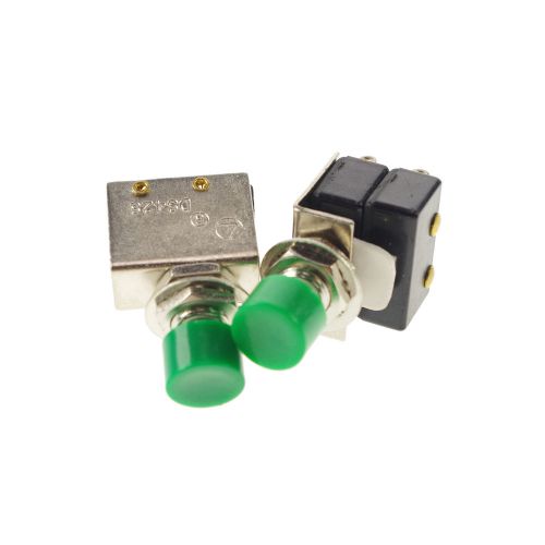 (2)Green SPST 5A 125VAC Momentary Push Button Switch With 2 Micro Switch 8mm
