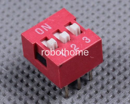 10pcs 2.54mm red pitch 3-bit 3 positions ways slide type dip switch output new for sale