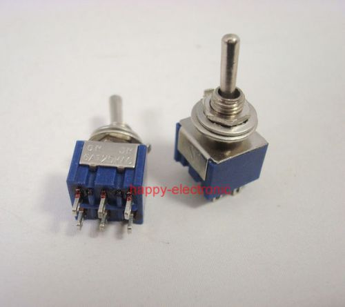 100pcs toggle switch 6-pin dpdt on-on  6a 125vac for sale