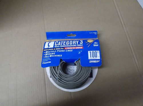 Voice Communications Cable Catagory 3 General Cable 100ft..