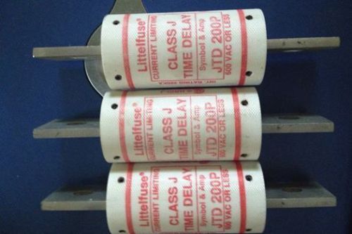Lot of 3 Littelfuse JTD 200P Class J Time Delay Fuses barely used