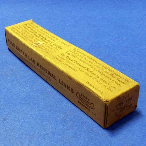 BUSSMANN 600V 125A SUPER-LAG RENEWAL FUSE LINKS, LKS 125, NIB SEALED LOT OF 5