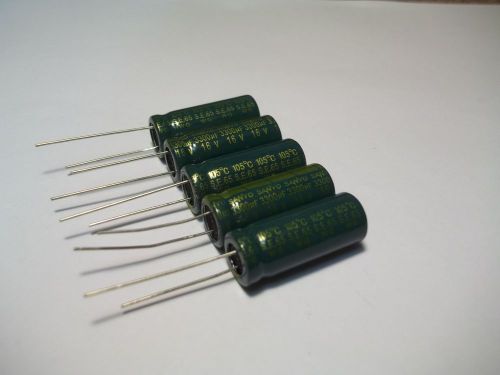 5pcs 3300uf 16v electrolytic capacitors 105c sanyo 10x25 usa seller for sale