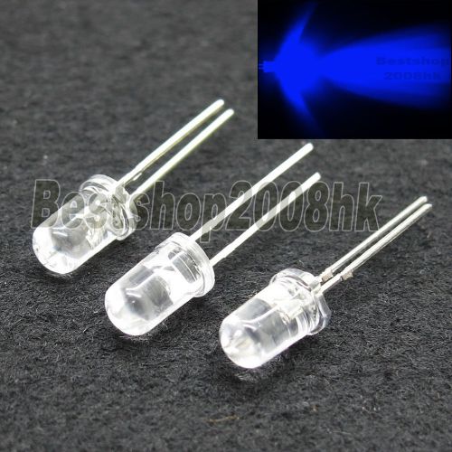 1000 pcs 2pins 5mm round top bright blue led lamp light emitting diode 14000mcd for sale