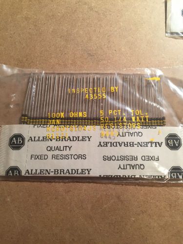 LOT of 500 100k Ohm Vintage Allen Bradley carbon Comp resistors NOS Packaged