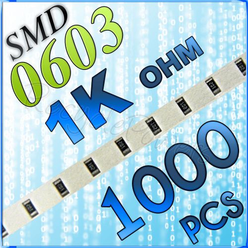 1000 1K ohm ohms SMD 0603 Chip Resistors Surface Mount watts (+/-)5%