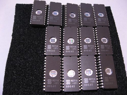 Lot of 13 SGS M2716-IFI EPROM IC 24 PIN DIP Ceramic - Used Socket Pulls