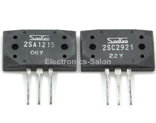 1x 2SA1215-Y &amp; 1x 2SC2921-Y Original SANKEN Audio High Power Transistors. 8311A