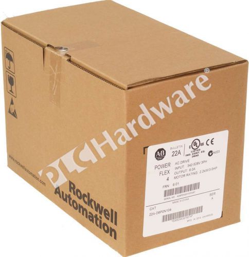 New sealed allen bradley 22a-d6p0n104 /a pkg 2014 powerflex 4 ac drive 3hp qty for sale