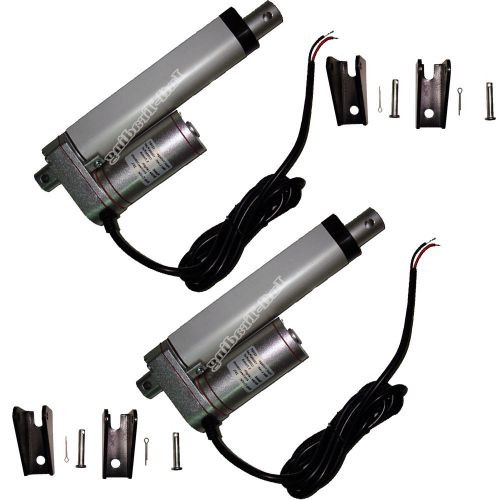 Set of 2x heavy duty dc 12v 6&#034; linear actuator&amp;bracket stroke 330 pound max lift for sale