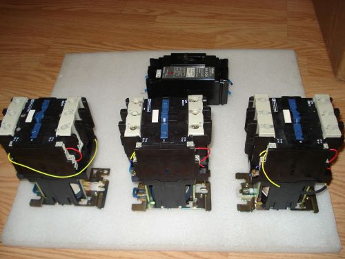 3 telemecanique lp1 d8011 24vdc coil 600vac contactor w/ 1 fuji bu-eca 240vac for sale