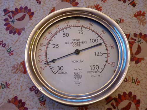 Antique steampunk pressure gauge 10&#034; ashcroft freon for sale