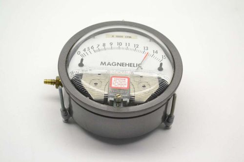 Dwyer w22g magnehelic 0-15 cfm x1000 4 in dial1/8 in npt pressure gauge b370558 for sale
