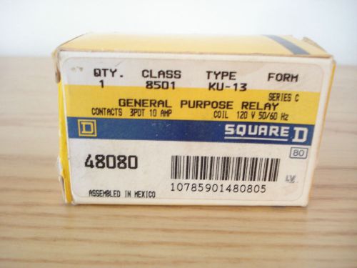 SQUARE D General Purpose Relay in Original Box 48080 Series C New Old Stock