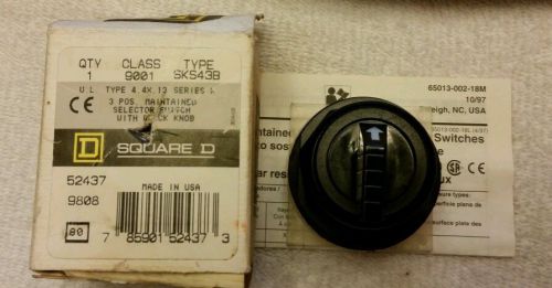 NEW IN BOX~SQUARE D 9001 SKS43B 3 POSITION MANUAL SELECTOR SWITCH~FREE SHIPPING
