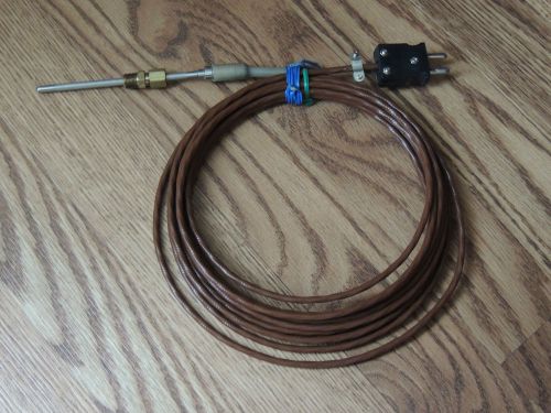 Type J Immersion Style Thermocouple- 4&#034; probe, 16&#039; cable/leads w/Male plug