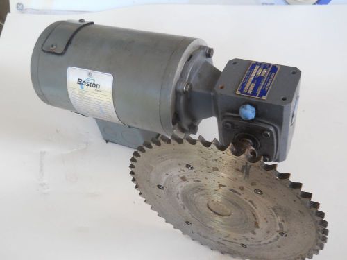 Boston apm933t 1/3 hp 90v motor w/gear reducer no f710-10-b4-h/martin sprocket for sale