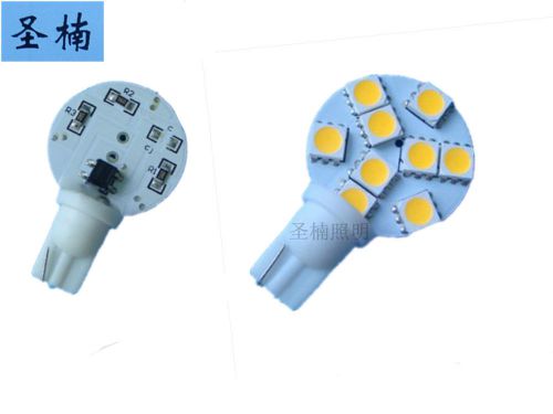 SN 10pcs 1W T10 193 158 921 Bulb Lamp 9-5050 SMD LED Light Warm White DC 12V
