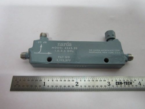 NARDA DIRECTIONAL COUPLER RF MICROWAVE FREQUENCY 3.5 GHz 4243-20 BIN#B2-C-92