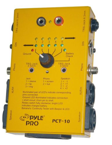 Pyle-pro pct10 8 plug pro audio cable tester brand new! for sale