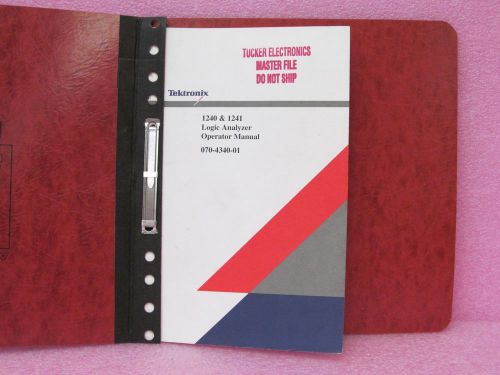 Tektronix 1240 &amp;1241 Logic Analyzer, Operator&#039;s Manual (Rev. 11/86)