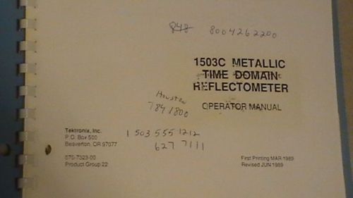 Tek 1503c metallic time domain reflectometer  oprator manual for sale