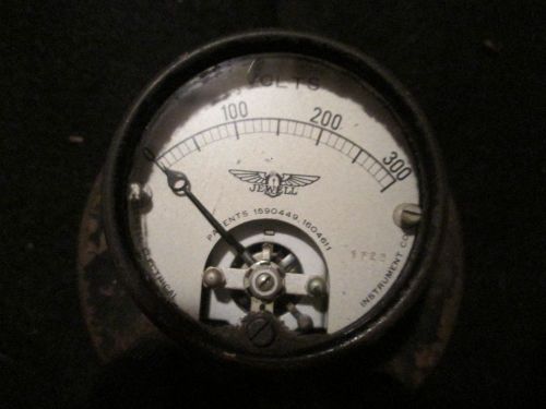 Vintage a/c volt meter jewell electrical co. no.1722, 0-300 steampunk industrial for sale