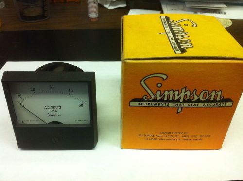 Simpson Instruments Catalog# 2153 Voltmeter 0-50AC Model# 17729 NEW